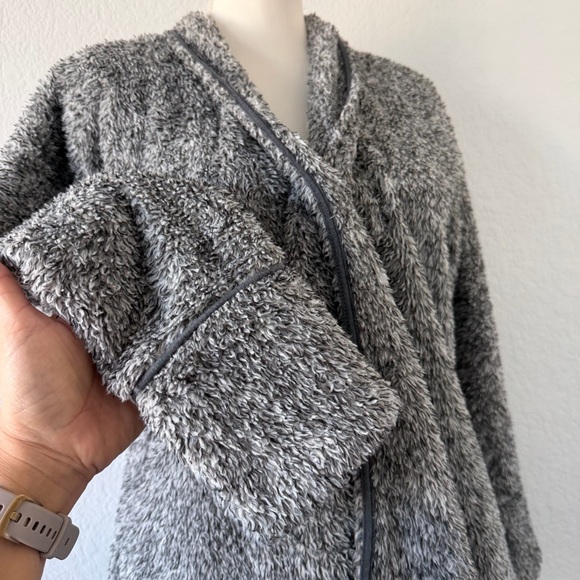 Soft Surroundings Gray Plush Cozy Cardigan Waterfall Jacket Size Medium - Picture 5 of 7